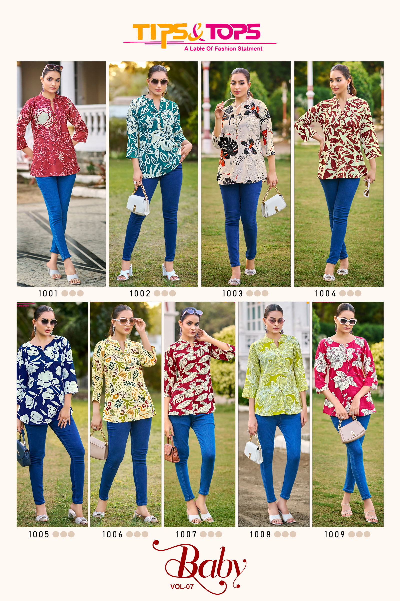 Baby Vol 7 By Tips And Tops Rayon Printed Western Ladies Tops Wholesale Online